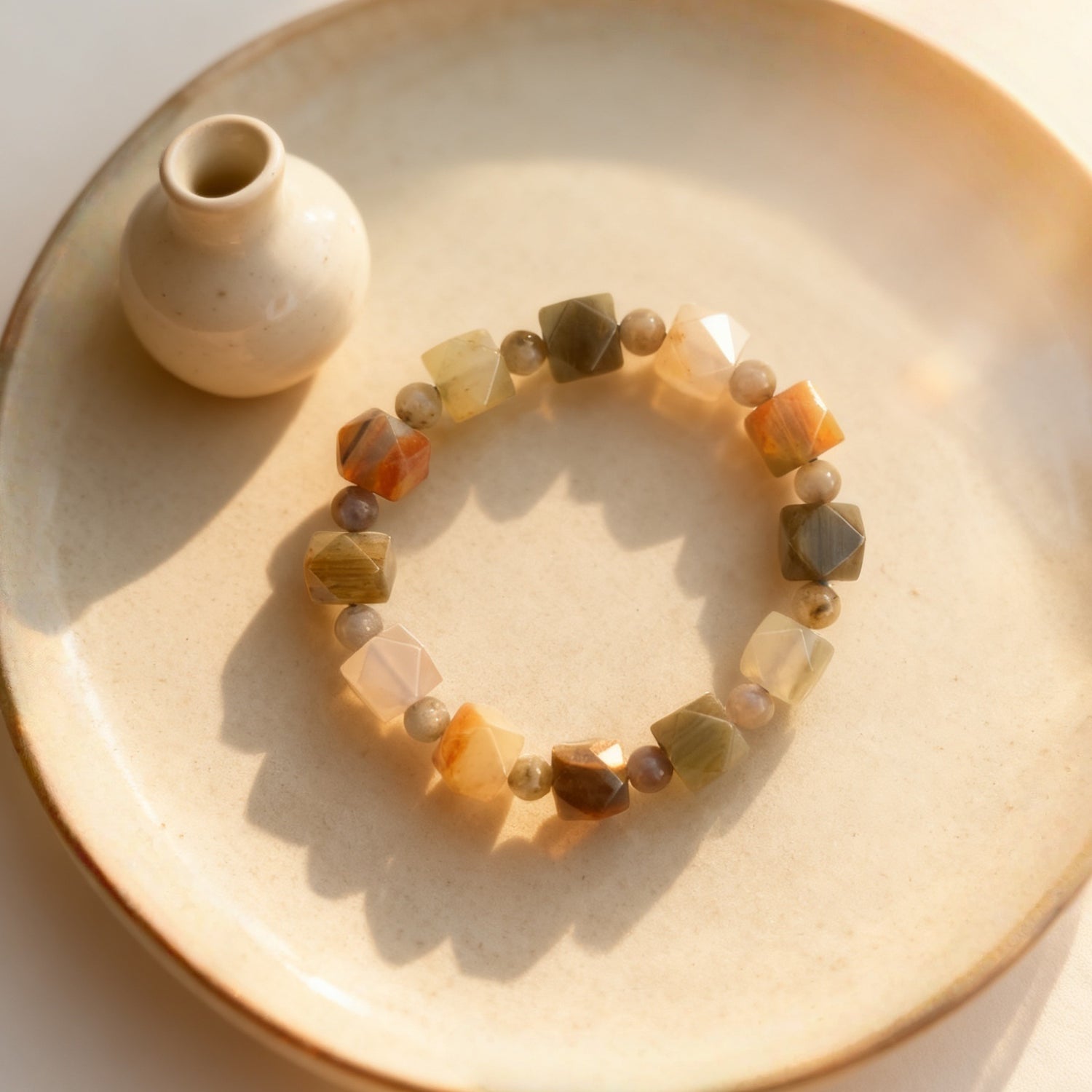 Verdant Growth, Stable Balance: Moss Agate Bracelet